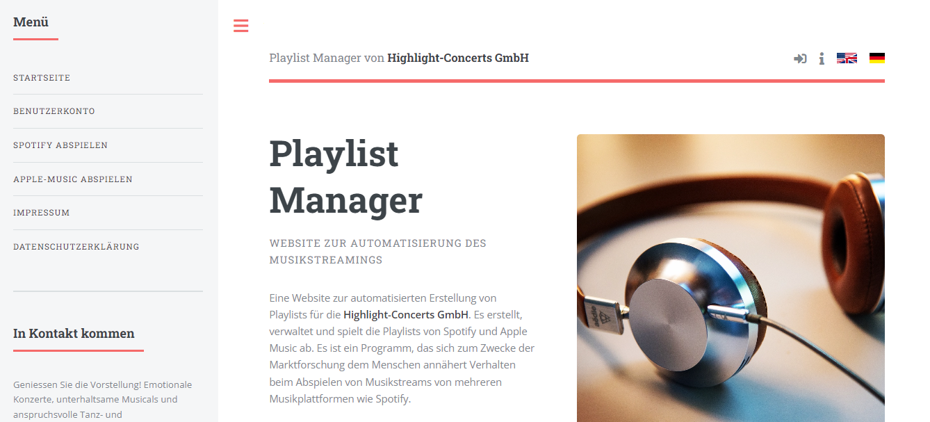 Playlist Manager website