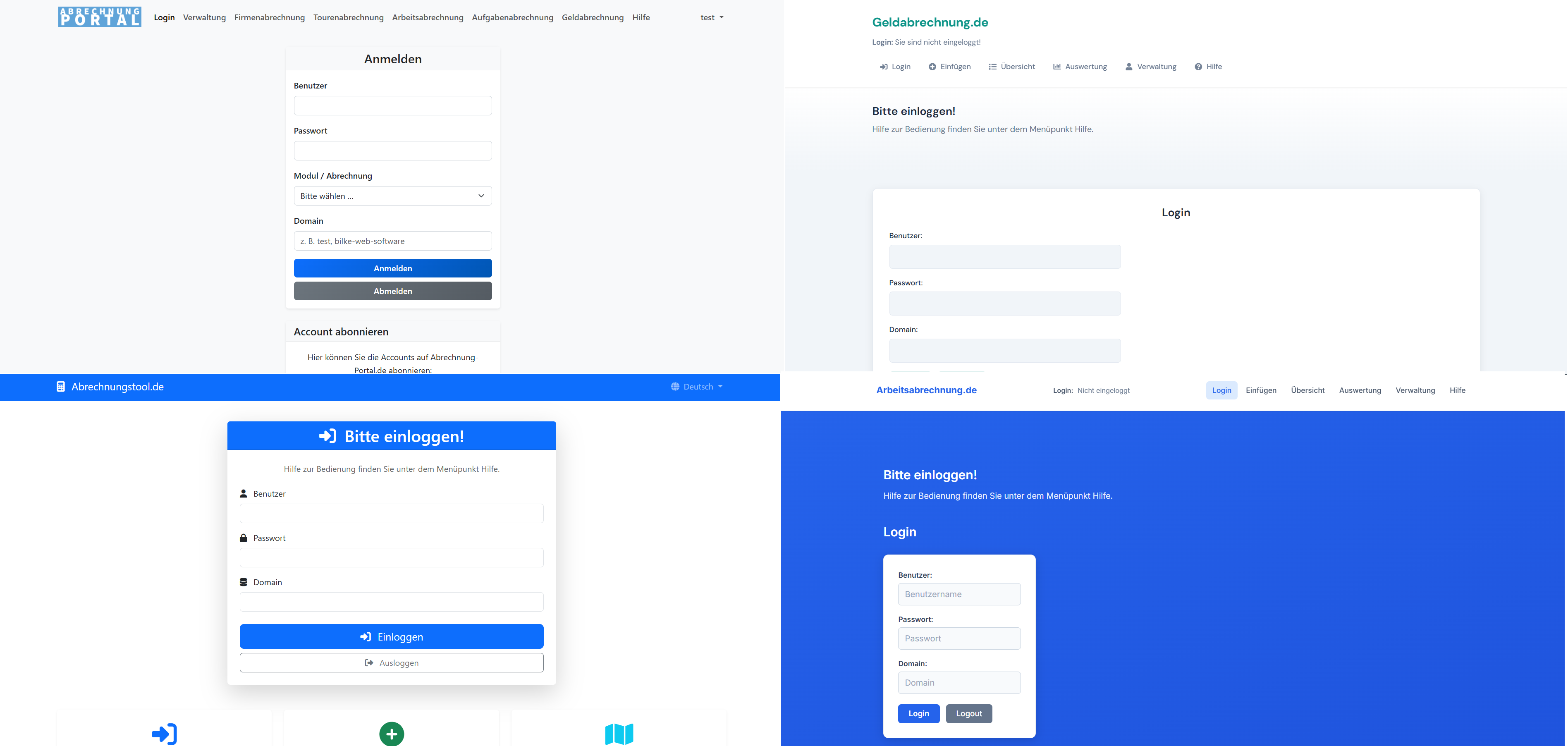Abrechnungstools websites